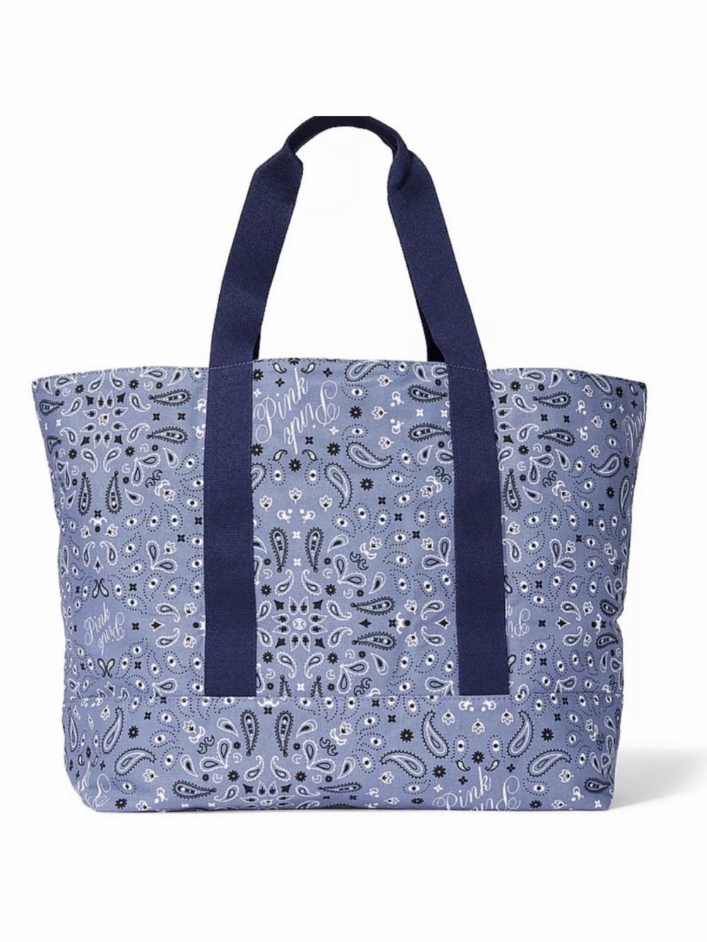 NWT Victorias Secret blue paisley reversible large travel tote size XL